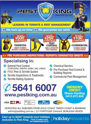 Pest King Pic 3 - See our yellow pages add Earn up to 500 in holiday reward vouchers conditions apply Book in your pest control Termite Inspection with us and reward yourself