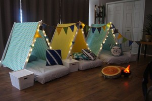 Teepee Sleepovers Pic 2 - Set 2 Summertime Comes in set of 3 or 5 All items pictured are supplied and set up as part of the package