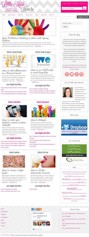 MJS Virtual Business Support Pic 2 - Website development project for Little Miss How To