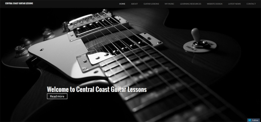 Coast Design Websites Pic 1 - Central Coast Guitar Lessons Home Page