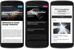 Coast Design Websites Pic 4 - Examples of responsive WordPress web design layouts as viewed on a mobile phone