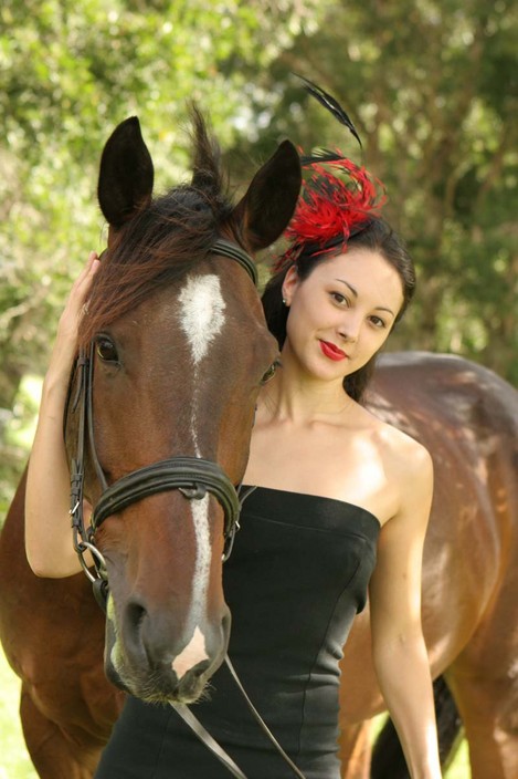 Romy2 Fascinators Pic 1 - ruby fascinator