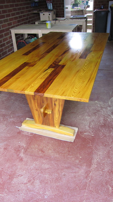 Chisel Woodworking Pic 2 - Custom made dining table Made from clients own amazing timber from their property