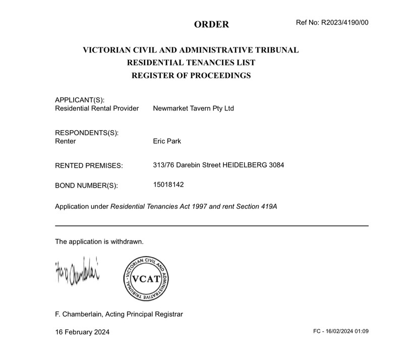 Miles Real Estate Pic 2 - Carly Sedgwick one of the property managers tried to claim 250 compensation for cleaning but documents submitted to VCAT clearly show the cleaning only cost 132 She subsequently withdrew her bond claim one week before the hearing