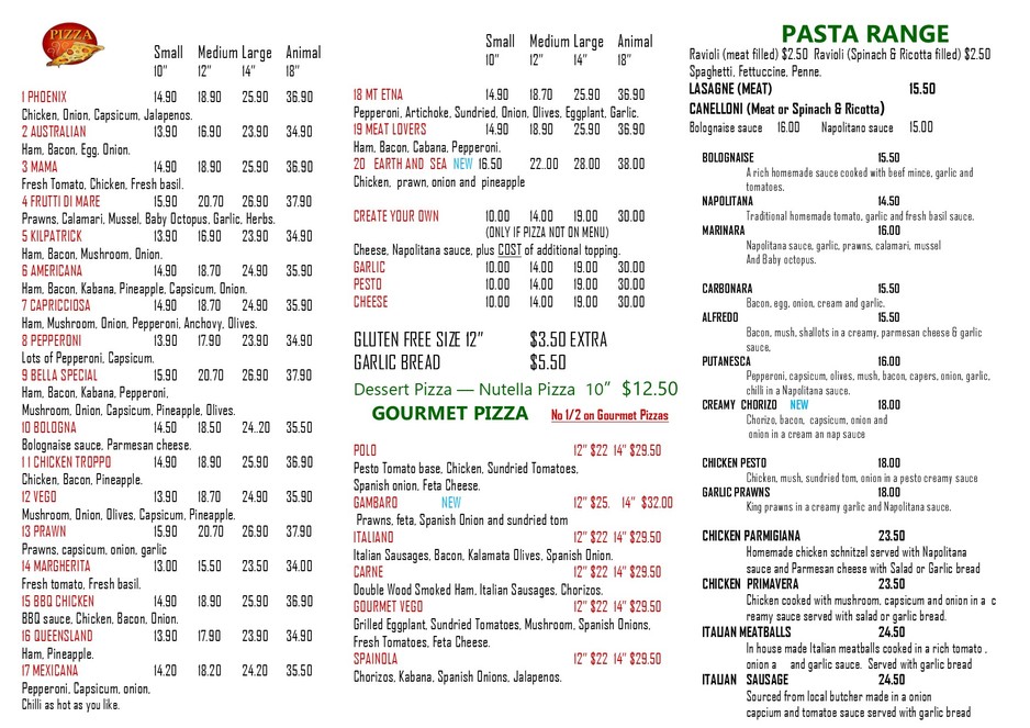 Bella Sicilia Pizza & Pasta in Margate, Brisbane, QLD, Takeaways
