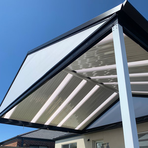 Melbournes Best Verandas Pic 4 - A stunning black and white coloured gable veranda installed by us in Geelong VIC