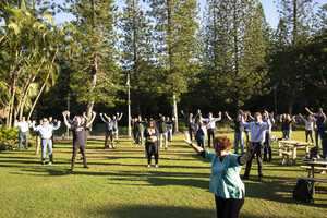 The Happydemic Pic 2 - Work conference outdoor laughter yoga lets shift happen