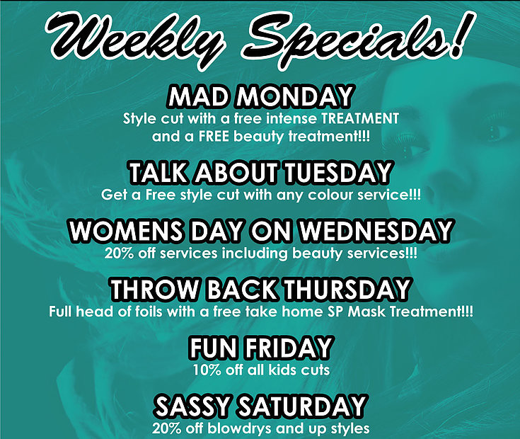 C&C Hair & Beauty Pic 1 - Weekly Specials