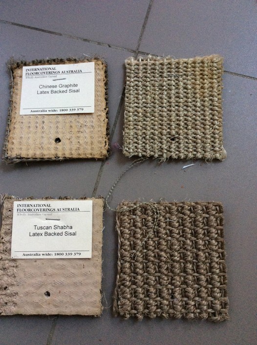 International Floor Coverings Pic 1 - Note the rubber backing behind these sisal and jute products