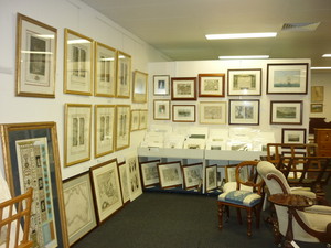 Antique Print & Map Company Pic 5 - Antique Print Club corner at Brisbane Antique Emporium open daily in Clayfield