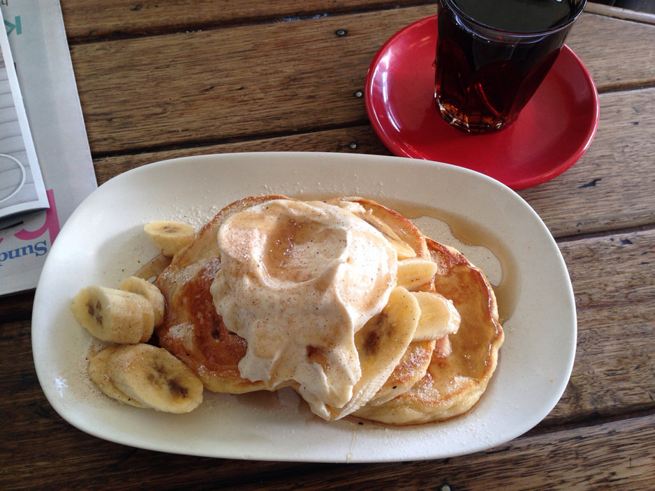 Galleon Cafe Pic 1 - Banana praline pancakes