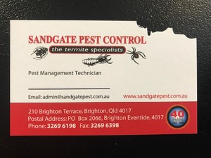 Sandgate Pest Control Pic 4 - What has been eating our business card Termites of course Protect your most prized possession from termite attack and book in an annual timber pest inspection today