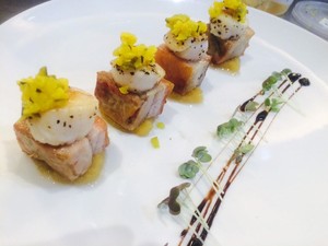 Earl Of Leicester Hotel Pic 4 - Liars Restaurant Pork Belly Scallops