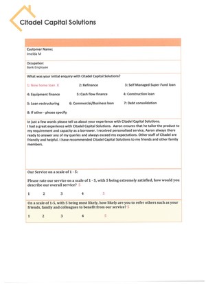 CCS Lending Pic 5 - Customer Feedback 2