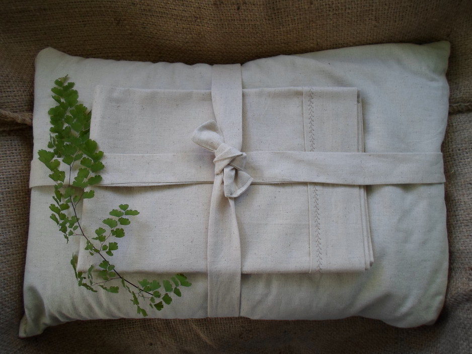 Debs Buckwheat Pillows Pic 1 - Soba gara makura pillow with hemp covering and hemp pillow slip set