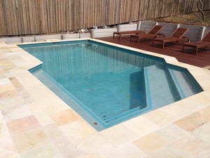 Custom Pools Qld Pic 4 - Small pool with bench seating