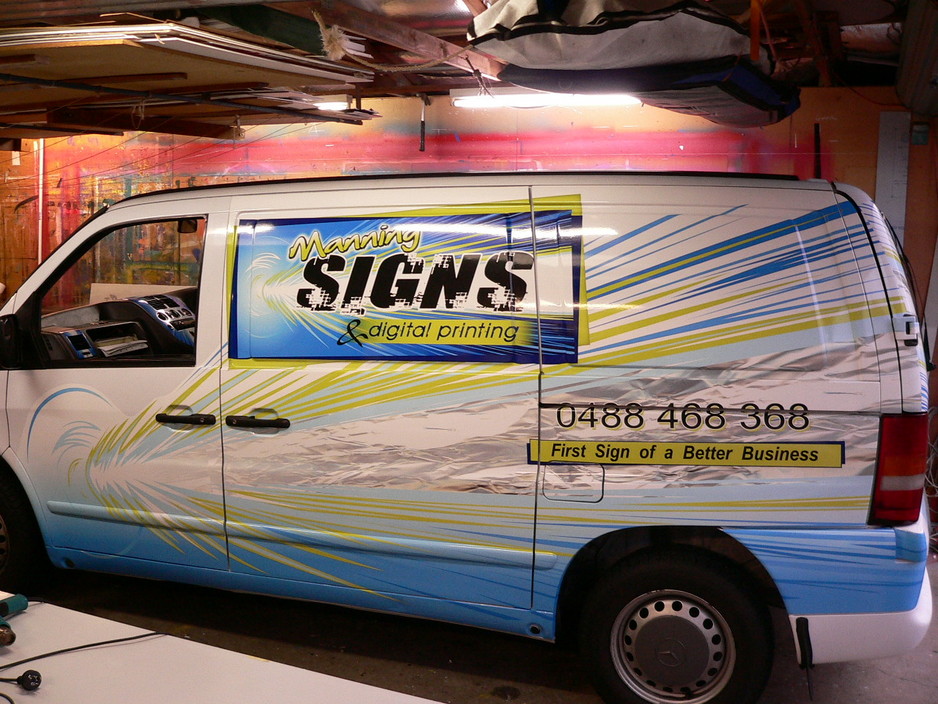 Manning Signs Signwriter Pic 1 - Manning Signs Van