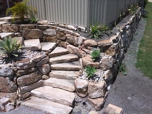 Rockwalls on Gold coast Pic 3 - Rock stairs and walls