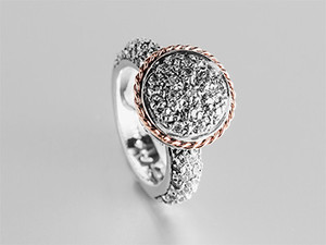 Jive Art & Design Pic 2 - Silver Gold and CZ Marquisette Ring