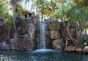 Surfers Paradise Marriott Resort & Spa Pic 2 - Lagoon Waterfall Adventure and discovery surround you at the Surfers Paradise Marriott Resort Spa