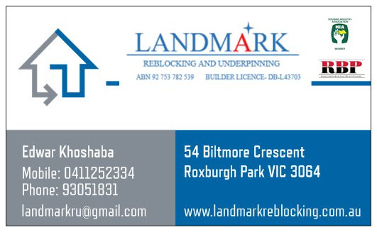 Landmark Reblocking & Underpinning Pic 1 - Business card front