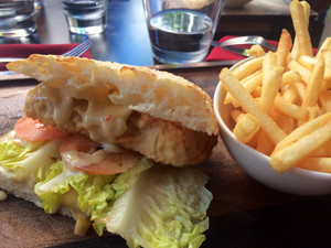 The Cuban  Bar & Lounge Dining Pic 3 - Flathead sandwich with chips