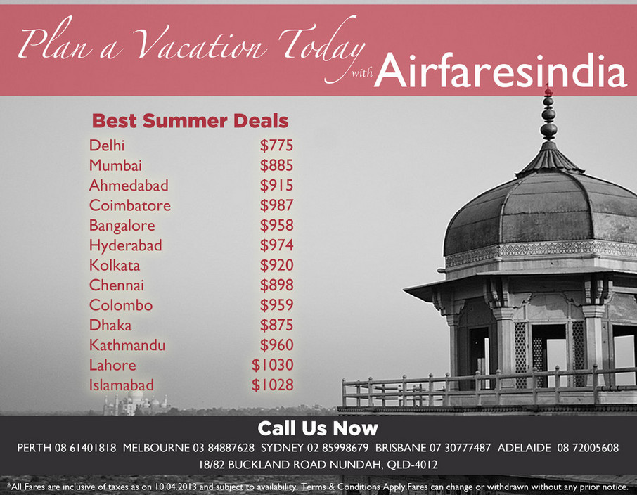 Airfares India Pic 1 - Best Summer Deals