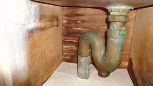 Pro-Check Building Services Pic 5 - The cupboard under the sink is water damaged This was found during the building and Pest inspections in the Builimba Cannon Hill Carina and Carindale area