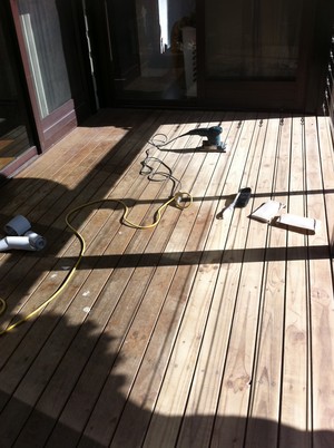 Handymantastic Group Pic 5 - Deck sanding