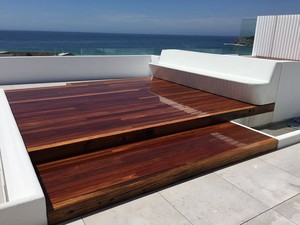 JGC Constructions Pty Ltd Pic 3 - top fix hardwood decking for this penthouse apartment in Bondi Ideal for sitting back and watching the waves crash