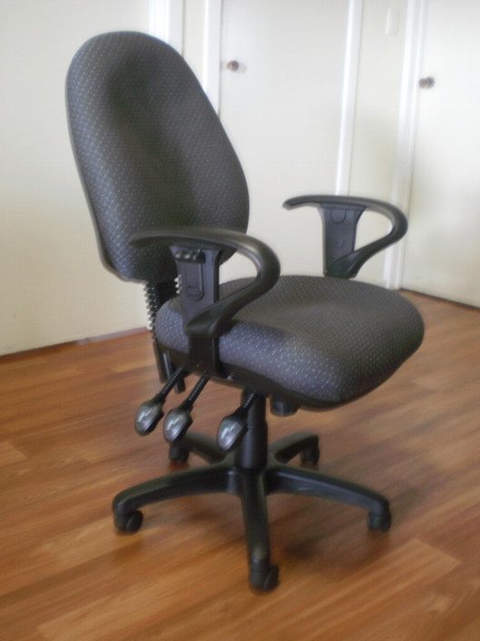 AA Office Furniture Pic 1 - Computer Chair adjustable armrest 3lever heavy duty choice of fabric leather and vinyl