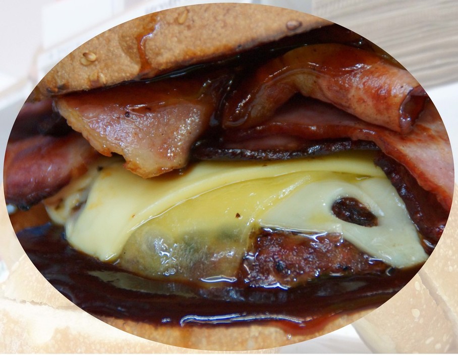 Burgers With Attitude Pic 1 - BBC Beef Bacon Cheese topped with BBQ sauce 145