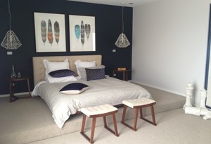 MoMo Concepts P/Ltd. Pic 5 - Master Bedroom featuring Designer Boys Artwork and teal blue painted wall