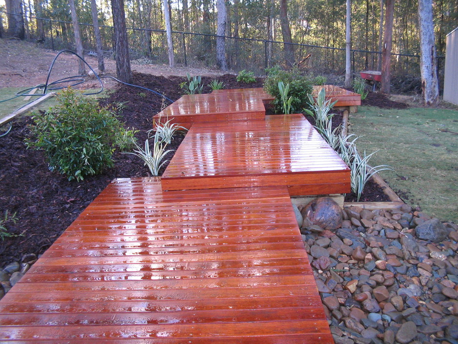 S & C Gardens & Landscaping Pic 1 - garden deck dry creek bed