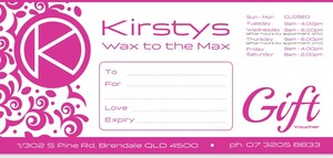 Kirsty's Wax to the Max Pic 4 - Love my gorgeous new Gift Vouchers