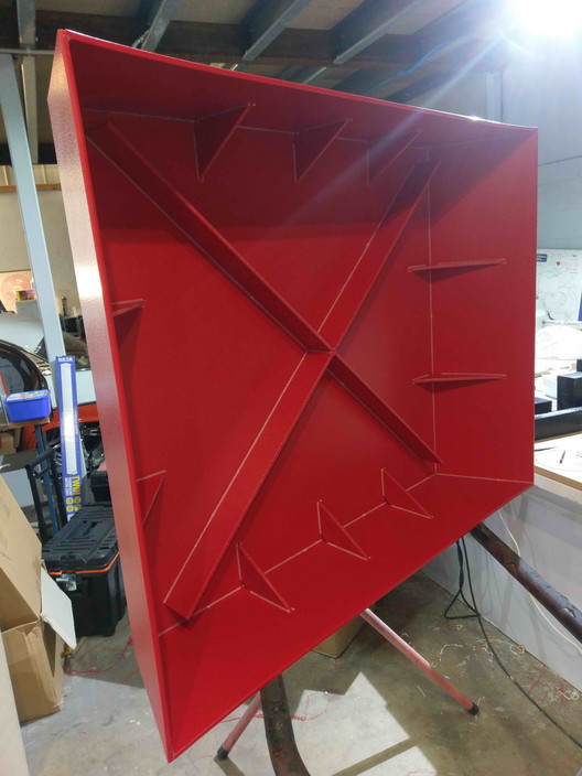 Komidore Plastics Pic 1 - Fabricated machine door Red HDPE