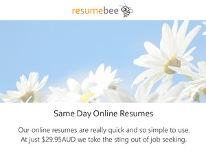 ResumeBee AU Pic 3 - Our online resumes are really quick and so simple to use At just 2995AUD we take the sting out of job seeking