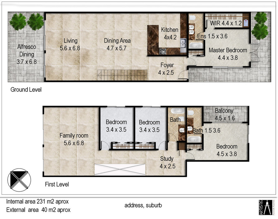 Artistic Floor Plan Pic 1 - Full texture floor plan sample