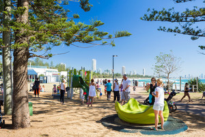 Burleigh Beach Tourist Park Pic 3 - Burleigh Beach public beachfront play area