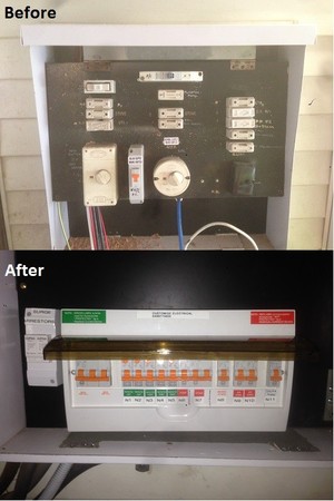 Customise Electrical Pty Ltd Pic 2 - Switchboard Upgrade Before and After