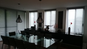 Blinds Wholesale Sydney Pic 5 - Motorised Roller Blind in Light Grey Translucent Fabric