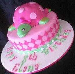 Francesca The Cake Lady Pic 4 - Marble mud cake with a turtle cake topper