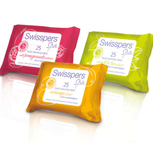 D.S.ign Pic 2 - A bright new range of facial wipes for Swisspers aimed at the 25 40 year old market Using existing branding colours to link it to the original more traditional packaging