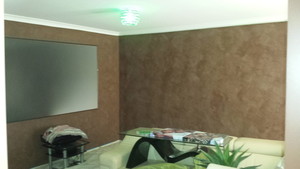 Sabic's Painting Services Pic 3 - suede feature wall criss cross effect