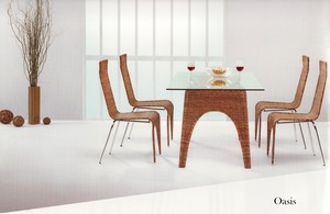 Wicker Warehouse Pic 3 - This stylish dining setting is made of natural rattan and stainless steel its sleek appearnace allows for a modern look while the natural woven gives warmth