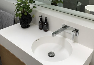 NRA Constructions Pic 3 - Recently completed bathroom renovation in Riverview floating vanity with matte finish benchtop