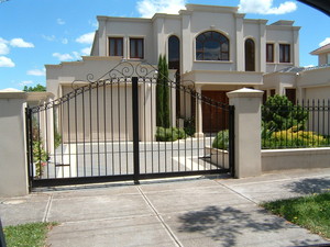 Standrite Australia Pty Ltd Pic 3 - Double Driveway Gates with Gate topping scrolls