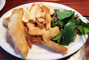 Hooked Pic 4 - Blue Grenadier with salad and chips