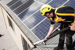 OzWide Gutter Cleaning Pic 5 - Cleaning around solar panels Birds can gather around these panels and cause mess through nesting