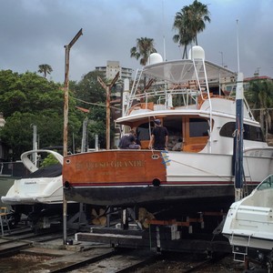 Sydney Harbour Slipways Pic 5 - Sydney Harbour Slipways SHS Marine servicing a boat in Kirribilli